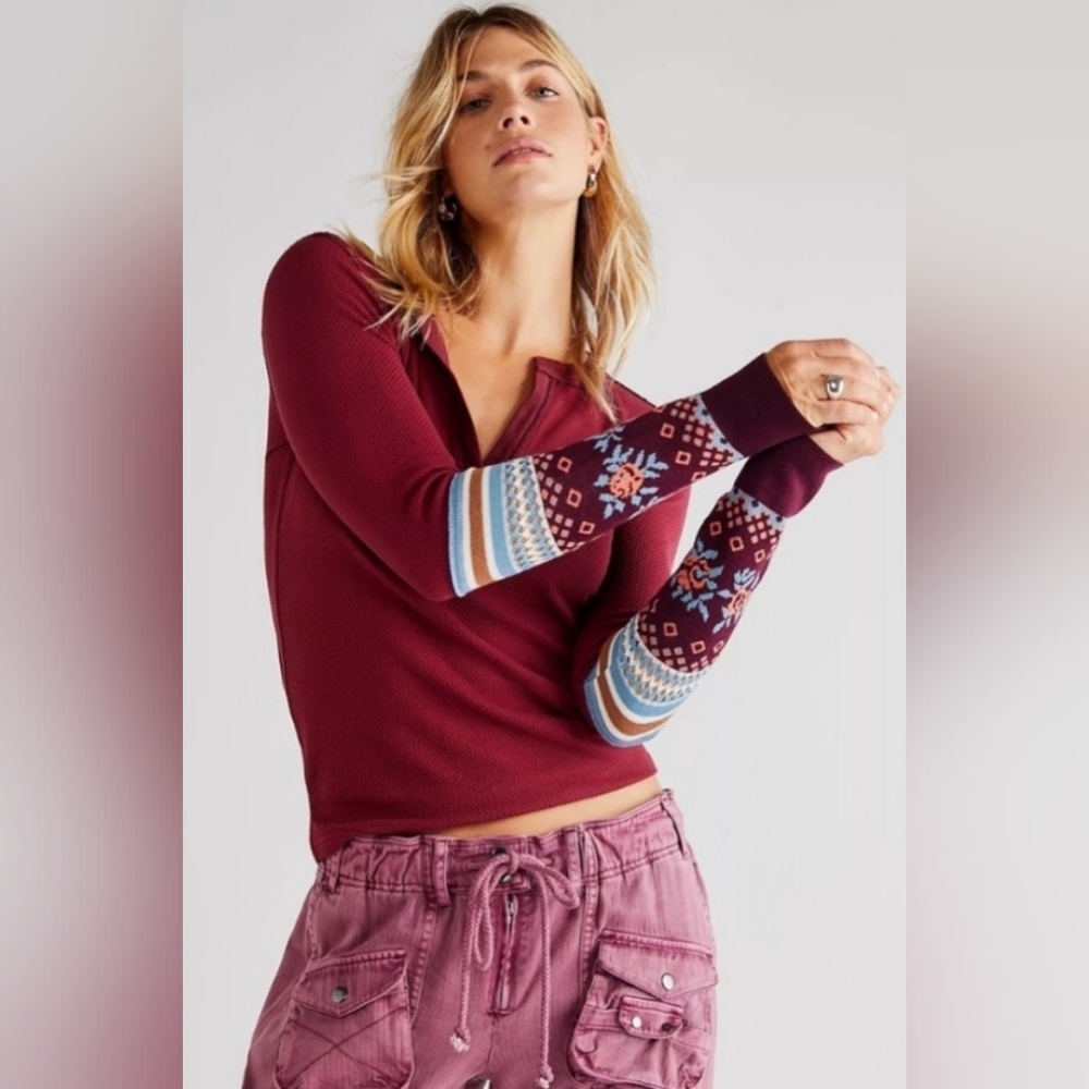 NWT Free People Mikah layering cuff top
